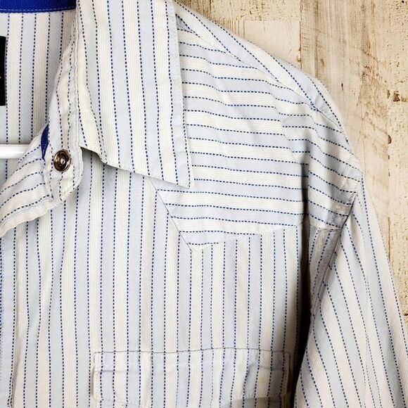 Aeropostale Striped Snap Shirt Blue Size Large - Picture 5 of 10